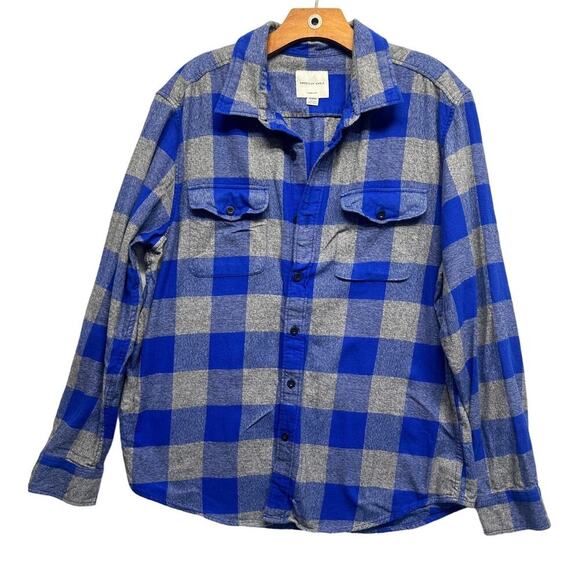 American Eagle Other - American Eagle Classic Fit Men XL Flannel Plaid Blues 100% Cotton SOFT